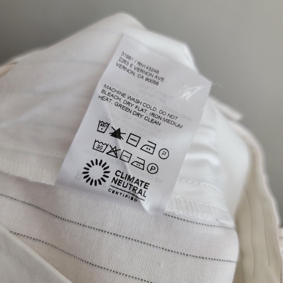 Reformation Oren Pant in White Stripe size 0 NWT - Picture 11 of 11